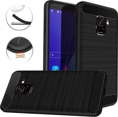 Ntech Soft Brushed TPU Hoesje Geschikt Voor Samsung Galaxy J6 (2018) - Matt Zwart