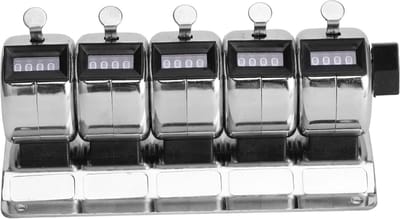 Metalen handteller - Mechanische clicker - Nauwkeurig tellen - Roestvrijstalen constructie - 4 cijfers - Zilverkleurig
