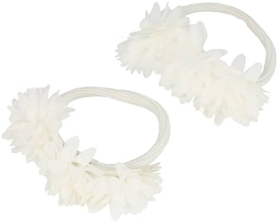 Haarsoires Haarelastieken – Bloemen – Tule Stof - Roze – Set van 2 (kopie)
