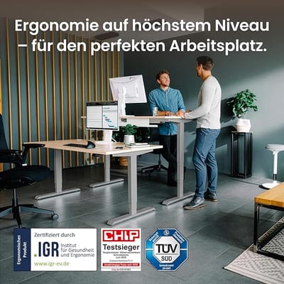 Elektrisch in hoogte verstelbaar bureau - 160x80 cm - Grijs - verstelbaar bureau Altameubel ProDesk X - Medahomestore