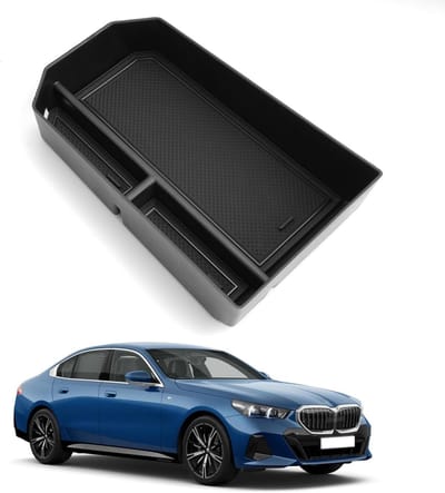 Opbergcompartiment voor middenconsole van BMW Série 5 G60 i5 2023-2025, met antislip bodem en extra opbergruimte, ideaal voor accessoires en persoonlijke spullen