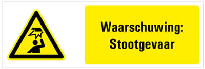 Waarschuwing voor laaghangende obstakels tekstbord 200 x 75 mm