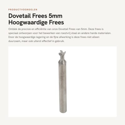 Dailygoods- Dovetail Frezer 5mm - 4 Groeven - Hoogwaardige Legering - Efficiënt en Flexibel - Schokbestendig - Duurzaam Ontwerp - Frezen