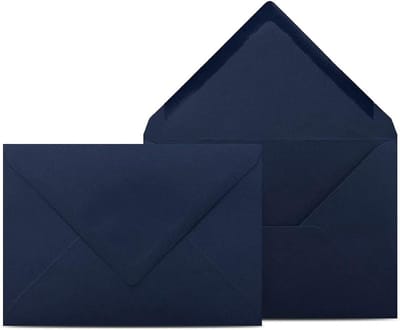 200 enveloppen DIN C6 donkerblauw blauw - 11,4 x 16,2 cm - enveloppen met 80 g/m² natte plakrand tip flap - enveloppen zonder venster - Colours-4-you