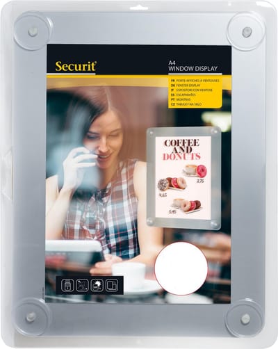 Securit® dubbelzijdige A4-posterlijst met venster, grijs