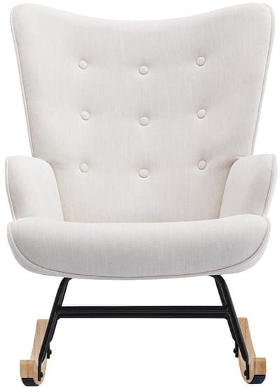 Vente-unique Schommelstoel van beige gechineerde stof ELMINA II