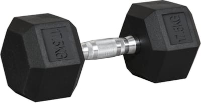 HOMCOM-Metall, Gummi-Schwarz-16,2B x 16,2T x 34,6H cm-Gummi-Hantel
