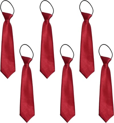 6 Pack Vooraf Geknoopte Schoolstropdassen voor Kinderen, Verstelbare Elastische Neckties voor Feestjes, Afstuderen en Kostuums