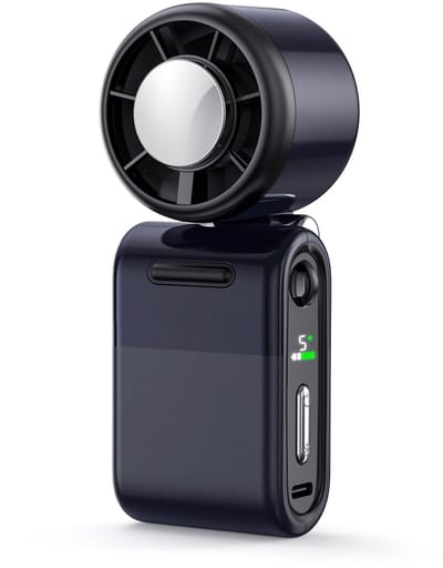 LISM-Mini draagbare turboventilator – Compact maar krachtig, duurzaam, ventilator met 5 snelheden en oplaadbare batterij, persoonlijke ventilator voor buitenactiviteiten en reizen, een geschikt cadeau voor zowel mannen als vrouwen (zwart)