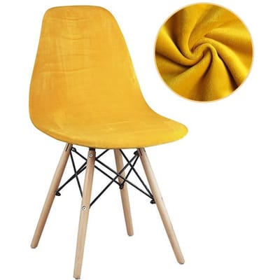 Housse de chaise en velours et tissu polaire, housse de chaise scandinave extensible, housse de siège de salle à manger, pour hôtel, maison, salon 4 Pcs