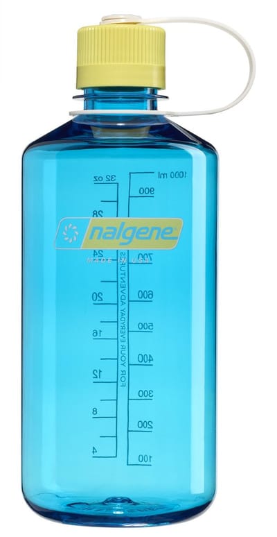 Nalgene - Narrow Mouth Bottle - drinkfles - waterfles - 1000ml - BPA free - SUSTAIN - Blue Atoll w/Endive NIEUW
