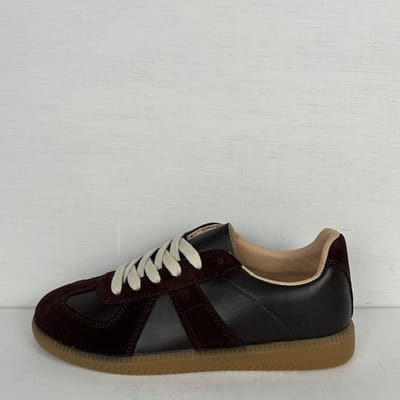 Gave sneakers met lage retrozool donkerbruin Bruin / 41