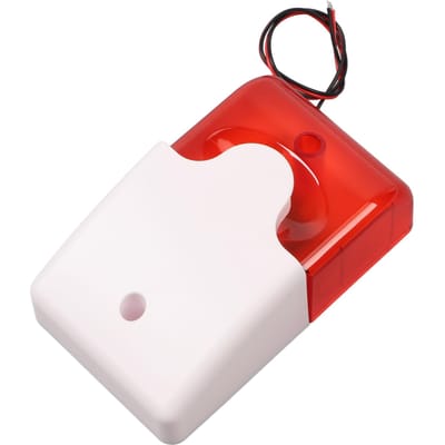 Sirène d'alarme sonore et lumineuse 12V à haut décibel, corne d'alarme incendie anti-intrusion avec lumière clignotante LED pour maison, magasin red