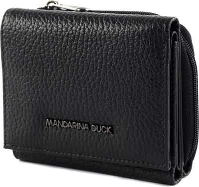 MANDARINA DUCK Leren Portemonnee Mellow Wallet Nero Zwart