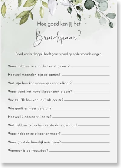 No Filter Invulkaarten Vrijgezellenfeest en Bruiloft - A6 formaat - 20 stuks
