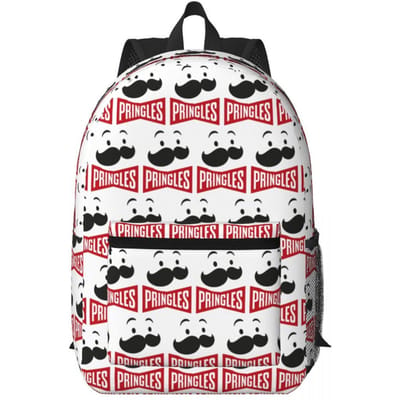 Aardappelchips Pringles Print Student Rugzak Schooltas Wandel Reizen Dagrugzak voor Mannen Vrouwen Boekentas Schoudertassen One Size white