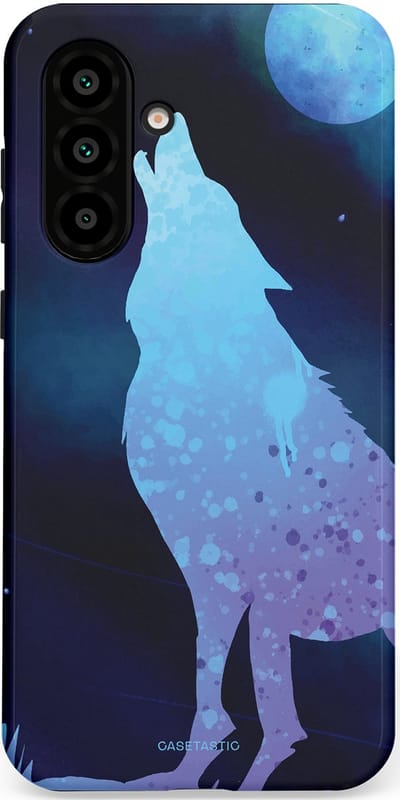 Casetastic Hoesje Geschikt voor Samsung A56 / A36 - Stijlvolle Beschermende Duo-layer Case - Blauwe Wolvennacht
