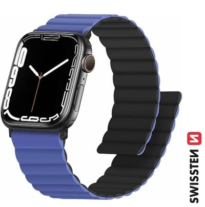 Swissten bandje geschikt voor Apple Watch 38-41mm Magnetic Silicone Band - 46000504 - Blue
