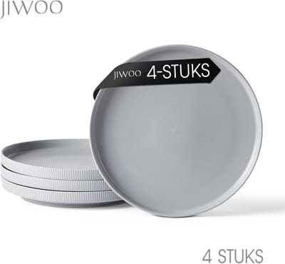 Dinerborden set van 4 (Ø27,7cm / 10,5inch), Bordenset, Lunchborden, Pastaborden, serviesset 4 persoons, Geschikt voor restaurants, Horeca, Feest, familiefeesten, banketten en picknicks, Magnetron-vaatwasserbestendig, Keramiek