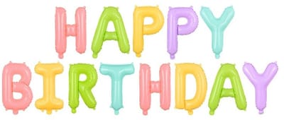 'Happy Birthday' ballon set - 35 cm letters - Vrolijke kleuren - Geschikt voor lucht & helium - Herbruikbaar