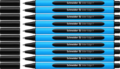 Schneider balpen - Slider Edge - penpunt F - schrijfkleur zwart - 10 stuks - S-152001-10
