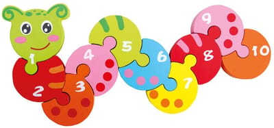 cijfer puzzel Regenworm met cijfers BINO