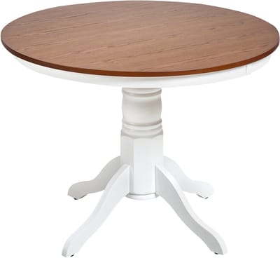 AKRON - Ronde eettafel - Donkerbruin - 100 cm - Essenhoutfineer