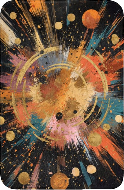 WC mat 40x60 cm - Antislip - Explosie - Verfstructuur - Goud - Abstract - Toiletmat - Vloermat - Douchemat - Toilet tapijt - Toiletmatten