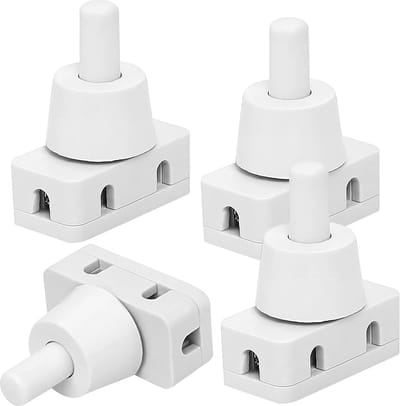 Drukknop schakelaar 4-pack - IP20, 250V 2A - M10 draad met schroefaansluitingen - ideaal voor lampen - ShopVlot