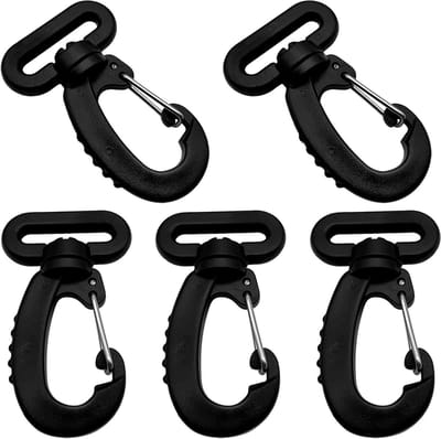 Sterke 25mm Plastic Swivel Carabiner Haak met Vergrendeling voor Rugzak, Sleutelhangers en Huisdierharnassen - 360° Draaibare Riemgesp voor Diverse Toepassingen