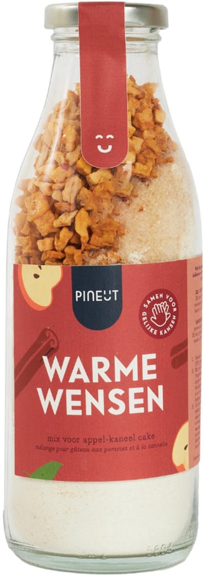 Pineut ® Cake Bakmix Appel & Kaneel – Bakpakket Cadeau – Cakemix – Voor Kinderen & Volwassenen – DIY Pakket – Special Edition Warme Wensen