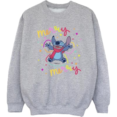 Disney Meisjes Lilo & Stitch Vrolijk Regenboog Sweatshirt (Sportgrijs)