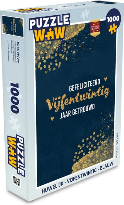 Puzzel Gefeliciteerd vijfentwintig jaar getrouwd - Quotes - Spreuken - Goud - Trouwen - Legpuzzel - Puzzel 1000 stukjes volwassenen