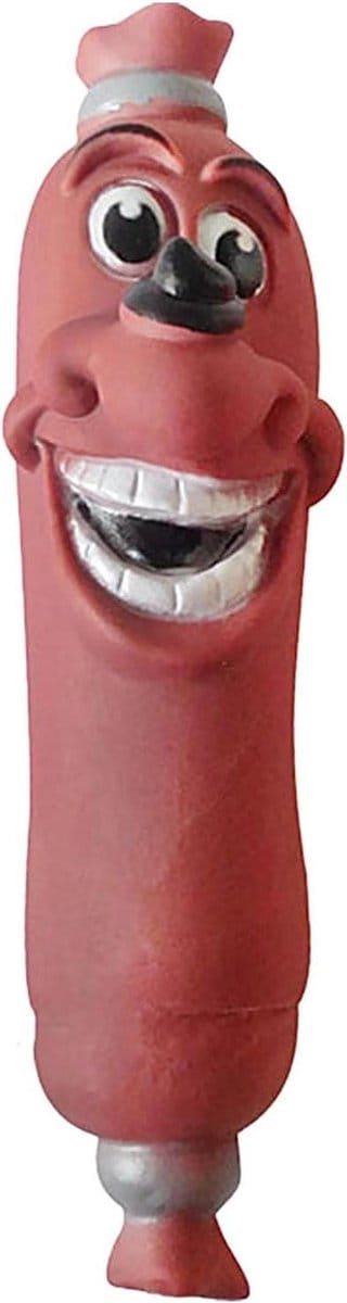 Hondenspeeltje Worst - Kauwspeelgoed Piepend - Hond Vermaken - Stimuleert Tandgezondheid - 18.6 x 7.9 x 5.7 cm - Koffie