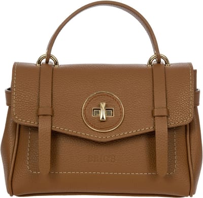 BRIC'S Leren Schoudertas Handtas Gondola Ninfea Bag Leather Bruine