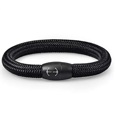 Touw armband Galeara NAU met magnetische sluiting Zwart 19.5cm heren en dames