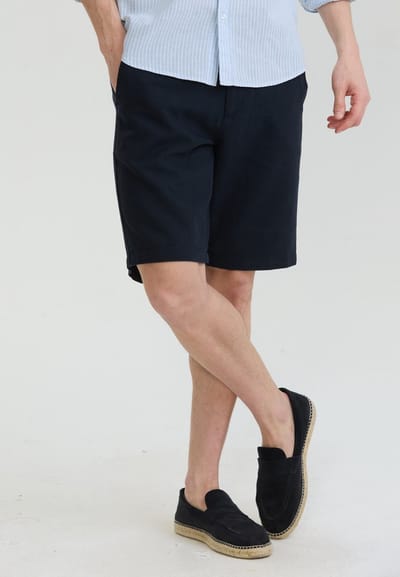 Felix Hardy Chino Zomer Shorts Katoen Linnen Heren Navy - 36