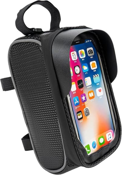 Waterdichte fietstas voor telefoons – Frametas met touchscreen voor telefoons tot 7 inch, met reflecterende stroken en koptelefoongat; eenvoudig te monteren voor fietsers die topprestaties eisen.