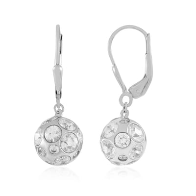 Cavill - Zilveren Oorbellen - 925 Sterling Zilver Geplatineerd - Zirkonen Cambodja 4,835 ct - Elegante Ronde Bezel Oorbellen - Dames Sieraad