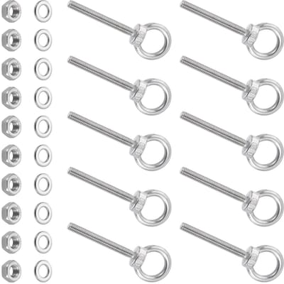 Dailygoods- Oogbouten 10 stuks M6 x 50 mm - Roestvrij Staal