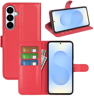 MobyDefend Hoesje - Geschikt voor Samsung Galaxy S26 Plus (S26+) - Kunstleren Wallet Book Case (Sluiting Voorkant) - Rood