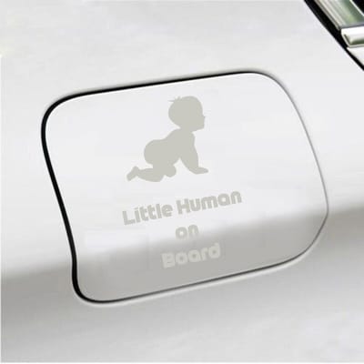 Bumpersticker - Little Human On Board - 10 X 15 - Zilver