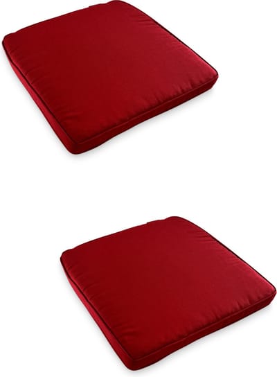 Madison - 2 stuks - universeel zitkussen - 48x50cm - tuinstoelkussens - Rib Red- vervangingskussen - wicker