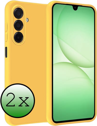 Hoesje 2 Stuks - Geschikt voor Samsung Galaxy A17 - Sterk & Shockproof - Case Siliconen - Back Cover - Telefoon Hoes - Geel