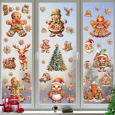 Set van 50 Zelfklevende Sneeuwvlokken voor Raamdecoratie - Kerstvenster Versiering van PVC voor een Feestelijke Winterse Sfeer