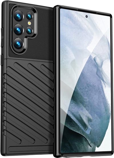 Coverup Hoesje - Geschikt voor Samsung Galaxy S23 Ultra Hoesje - Coverup Rugged Shield TPU Back Cover - Zwart