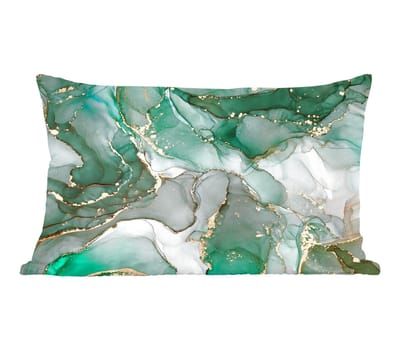 Sierkussens - Kussentjes Woonkamer - 60x40 cm - Goud - Marmer - Groen - Luxe - Marmerlook - Grijs