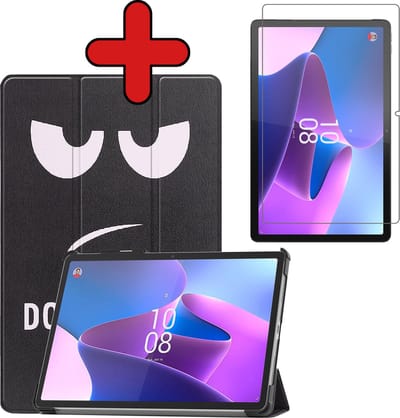 Hoesje - Geschikt voor Lenovo Tab P11 Pro - Met Screenprotector - Trifold Bookcase Hoes - Hard Cover Case - Met Uitsparing Geschikt voor Lenovo Pen - Hardcover Book - Tablethoes - Don't Touch Me