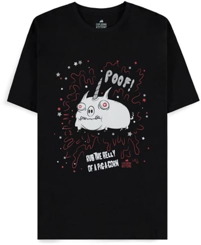 Exploding Kittens - POOF! Heren T-shirt - S - Zwart