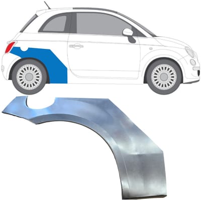 Reparatiepaneel achterspatbord voor Fiat 500 2007-2018 / Rechts